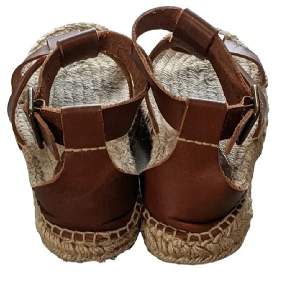 Soludos band of Shields leather platform espadrille size 5.5